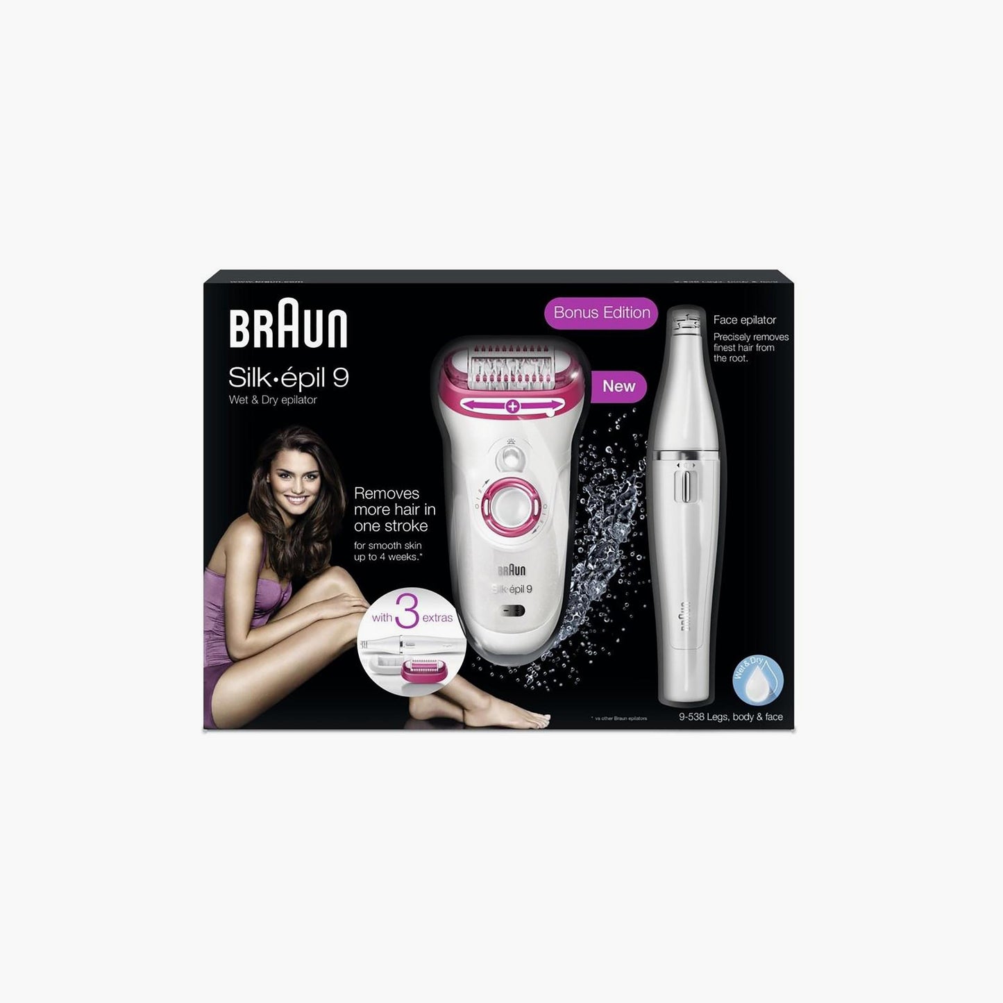 Braun Body Har Remover Epilator with High Frequency Massage System SE9538