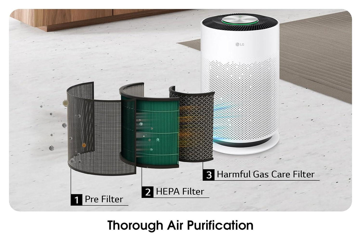 جهاز تنقية الهواء LG 2023 PuriCare™ 360˚، 675 قدمًا مربعًا، HEPA