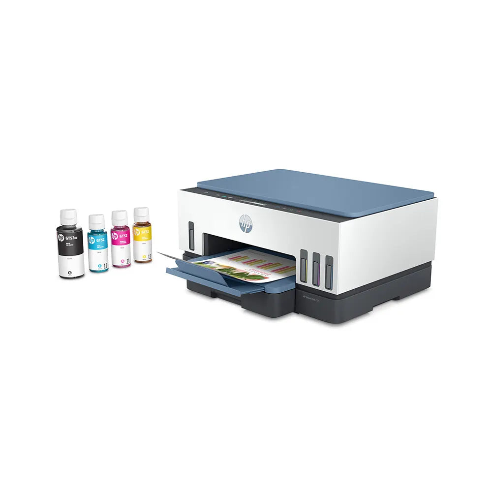 HP Smart Tank 725 All-in-One Ink Tank Printer wireless, Print, Scan, Copy, Auto Duplex Printing, Print up to 18000 black or 8000 color pages, White-Blue [28B51A]