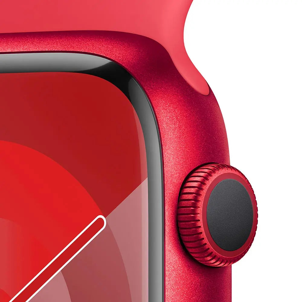 Apple Watch Series 9 GPS 41mm (PRODUCT)RED Aluminium Case with (PRODUCT)RED Sport Band - Medium/Large (MRXH3QA/A)