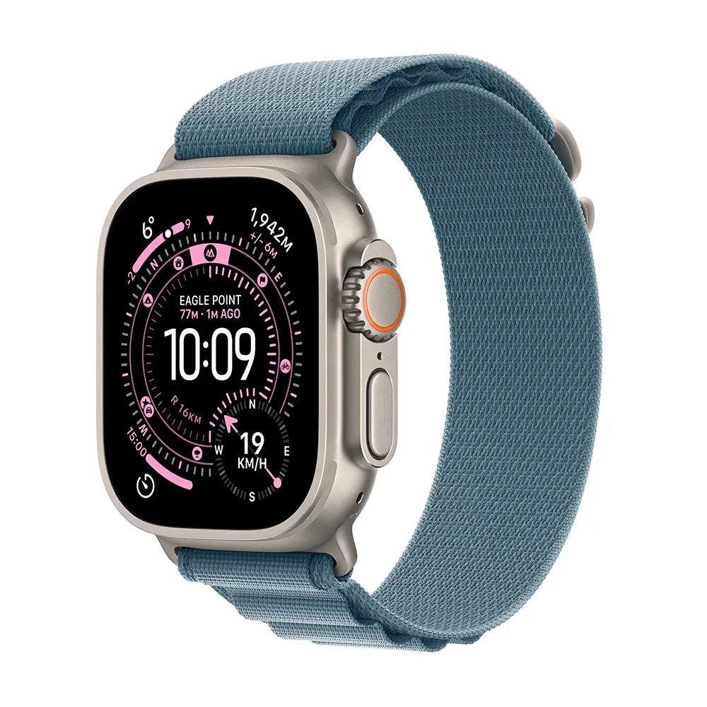 Apple Watch Ultra 3 GPS + Cellular 49mm Natural Titanium Case with Light Blue Alpine Loop - Small (MEWK4AF/A)