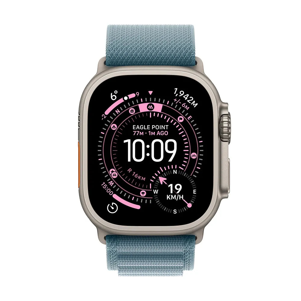 Apple Watch Ultra 3 GPS + Cellular 49mm Natural Titanium Case with Light Blue Alpine Loop - Small (MEWK4AF/A)