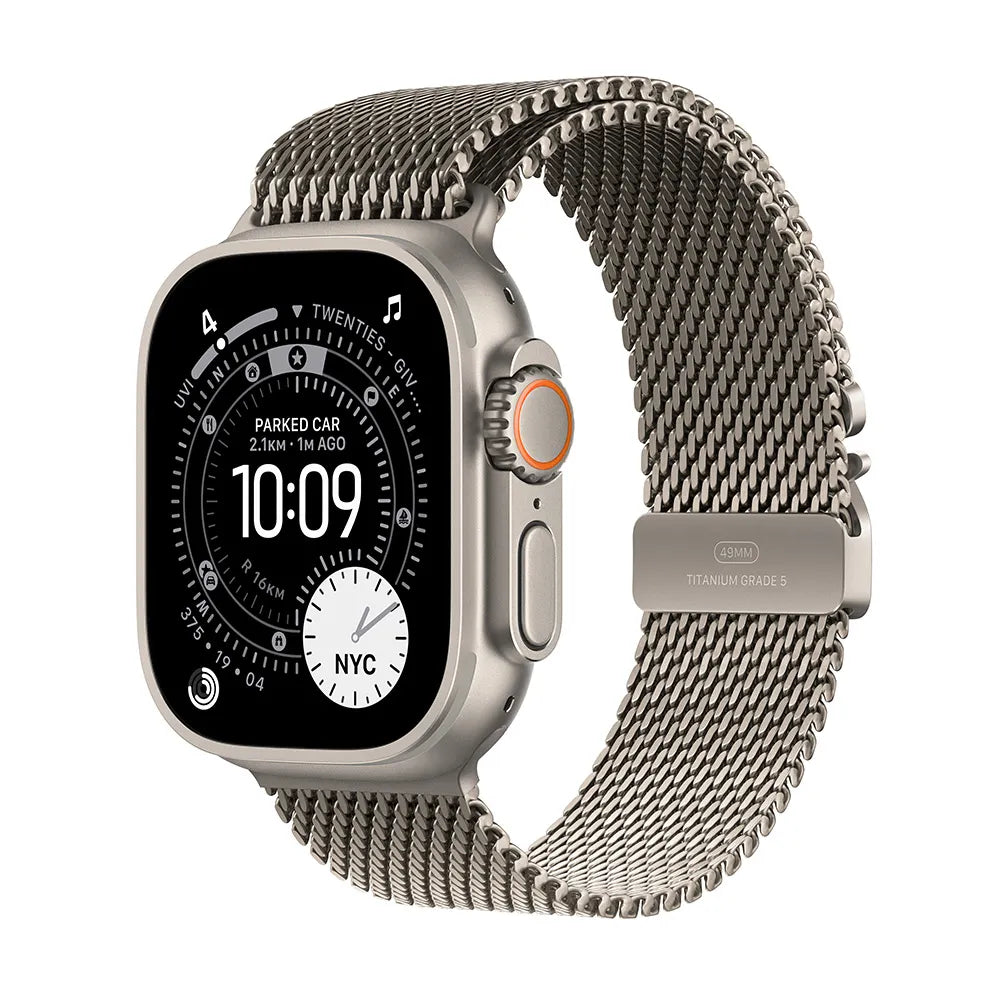 Apple Watch Ultra 3 GPS + Cellular 49mm Natural Titanium Case with Natural Titanium Milanese Loop - Small (MEWW4AF/A)