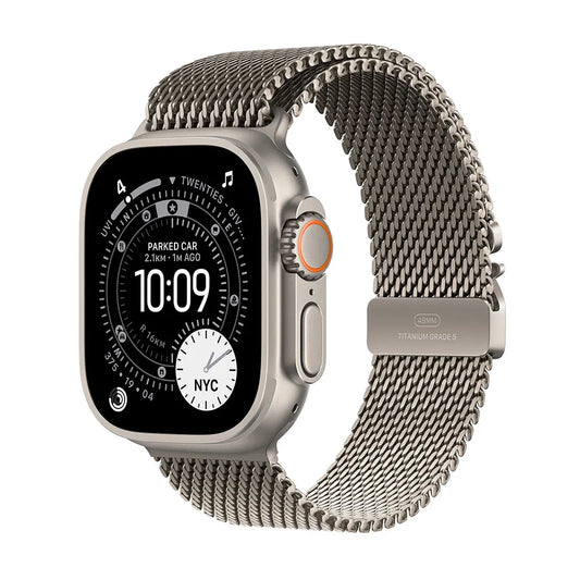 Apple Watch Ultra 3 GPS + Cellular 49mm Natural Titanium Case with Natural Titanium Milanese Loop - Small (MEWW4AF/A)