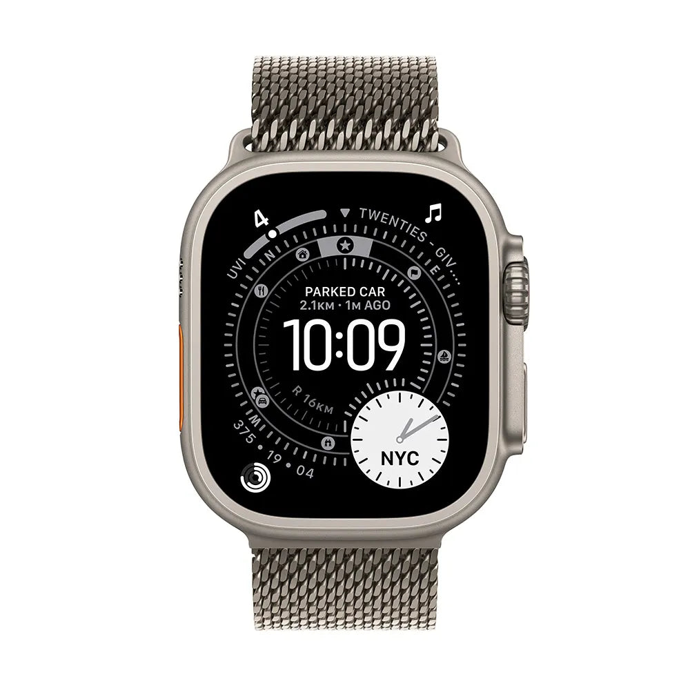 Apple Watch Ultra 3 GPS + Cellular 49mm Natural Titanium Case with Natural Titanium Milanese Loop - Small (MEWW4AF/A)