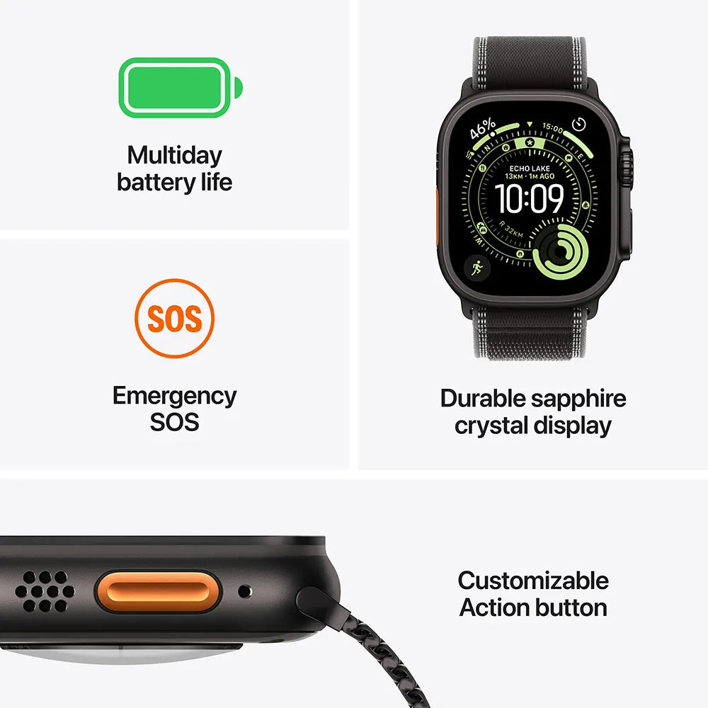 Apple Watch Ultra 3 GPS + Cellular 49mm Natural Titanium Case with Natural Titanium Milanese Loop - Small (MEWW4AF/A)