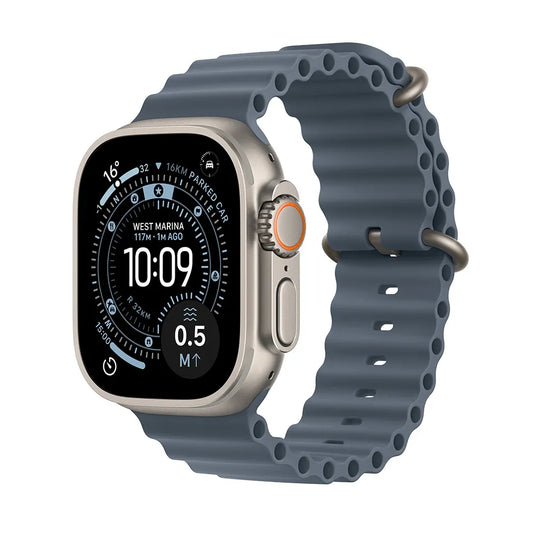 Apple Watch Ultra 3 GPS + Cellular 49mm Natural Titanium Case with Anchor Blue Ocean Band (MEWH4AF/A)
