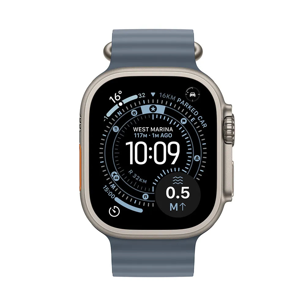 Apple Watch Ultra 3 GPS + Cellular 49mm Natural Titanium Case with Anchor Blue Ocean Band (MEWH4AF/A)