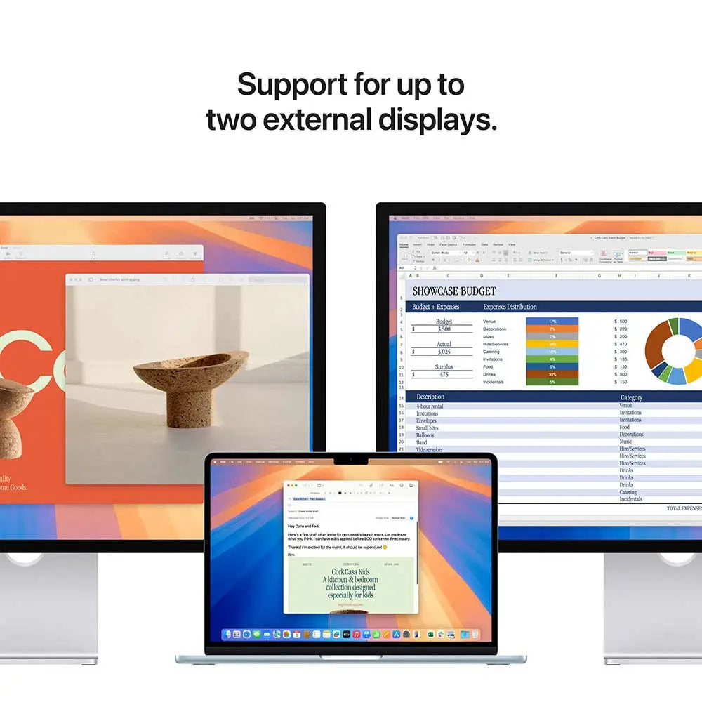 Apple MacBook Air (2025) 13-inch M4 chip with 10-core CPU and 10-core GPU, 16GB RAM, 512GB SSD Arabic - Midnight