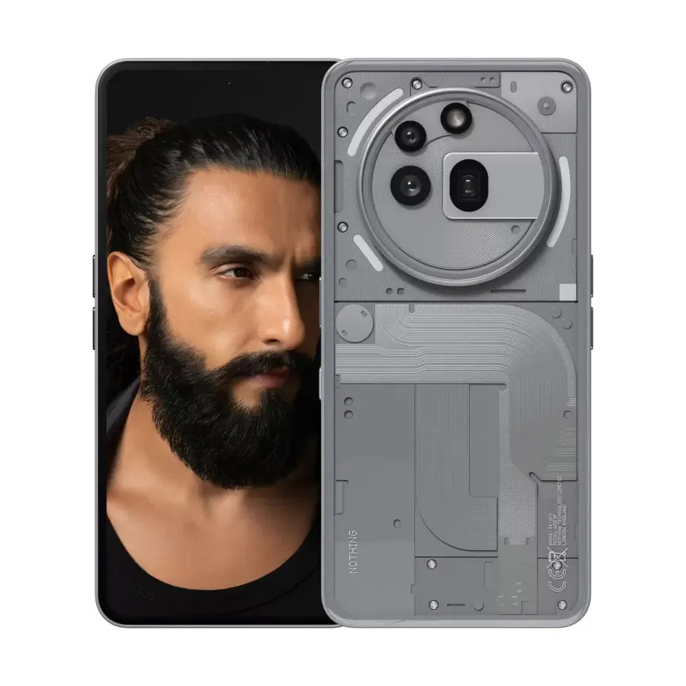 هاتف Nothing Phone 3A Pro 5G الذكي، رمادي، 256 جيجابايت